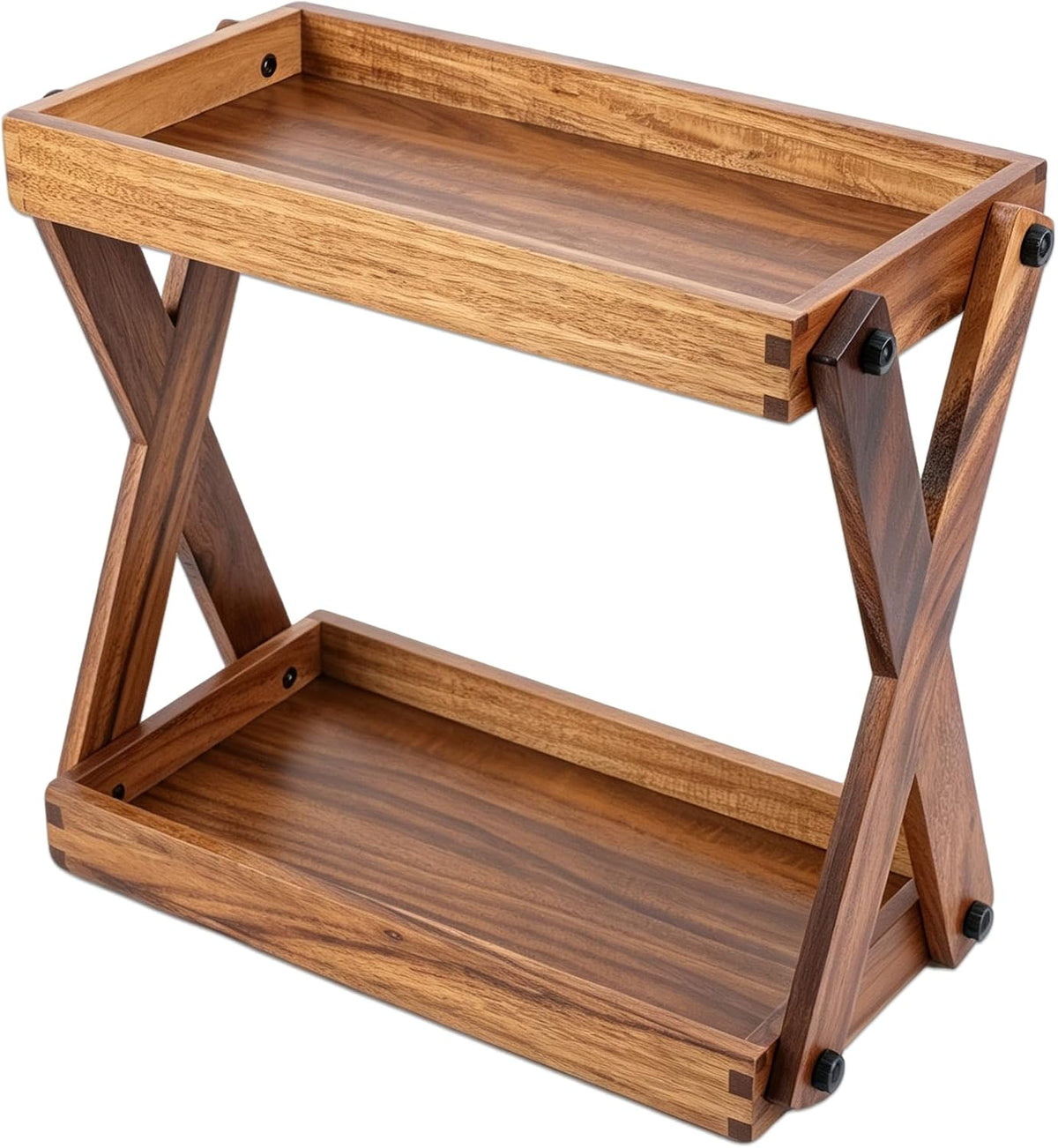 2 Tier Wood Countertop Organizer Shelf for Kitchen Bathroom Spice Storage