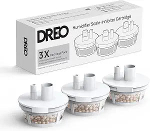 DREO Scale-Inhibitor Cartridge 3-Pack for Humidifier HM755S, Prevent Mineral Buildup, Triple-Layer Tech, Extend Humidifier Life, Safe Material