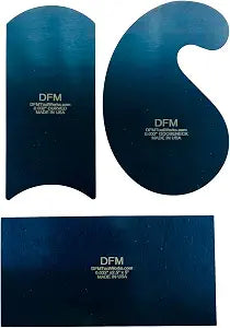 DFM Tool Works Blue Curved Cabinet Scraper Cards - Cabinet Scraper for Woodworking, Card Scraper Tool for Precision and Fine Finishes - Ideal Tool for Woodworking Projects - Made in USA (Set of 3)