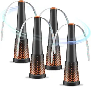 Fly Fans for Tables,Portable Fly Fan for Outdoor Indoor Table,Batteries Powered Food Fans with Holographic Blades,Keep Flies Away for Picnic,Party, Kitchen,Camping, BBQ,4 Pack-Terra Cotta