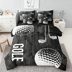 Erosebridal Golf Comforter Set, 3D Sports Game Bedding, Full 7 Pieces
