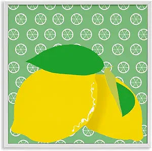 Bright Lemon Fruit Kitchen, 17 x 17 Inch Framed Gicle Print