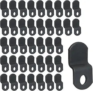 40pcs 1/8" Depth Flat Offset Canvas Clips, Black