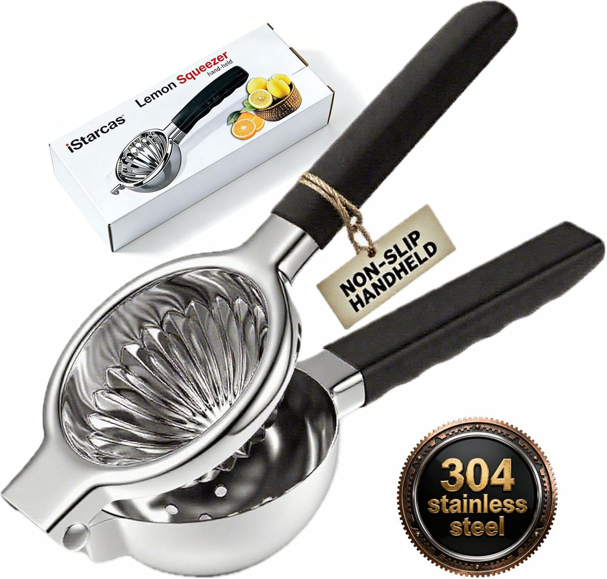 Stainless Steel Lemon Squeezer, X-Large Manual Citrus Juicer