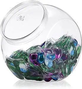 Sumnacon Laundry Pods Container with Wide Mouth Plastic Candy Jar with Lid