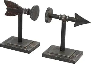 Creative Co-Op Decorative Cast Metal Arrow Bookends, Bronze Finish