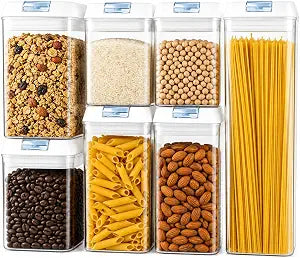 Clear Airtight Food Storage Containers, 7-Piece Set