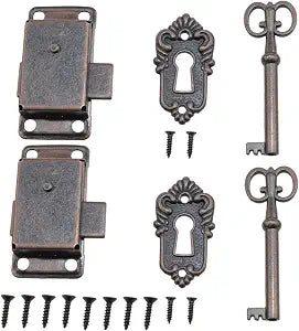 2 Pack Antique Cabinet Lock with Key for Drawers and Desks