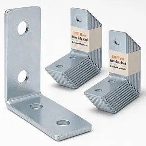 20 Pack 4-Hole L Bracket, Strut Channel Accessories & Fittings, 90 Angle for 1-5/8 Strut Channel, 3/16 Thick, Fits 1/2 Bolts, Heavy Duty Galvanized Steel Strut Hardware for Solar, HVAC & Framing