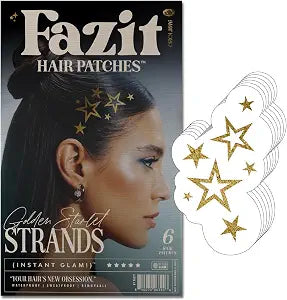Fazit Makeup Patches - Golden Starlet - Glow Up Make-Up Patches - Cute Glitter Makeup Accessories for Women - Cosmetic Hair Glitter