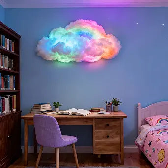 STHF DIY USB-Powered Thundercloud LED Light Decor | 3D Shapable Clouds Lamp, Unique Room Decor & Night Light for Bedroom, Gaming Room, Ceiling Ambiance & Party (2-Meter Cloud)