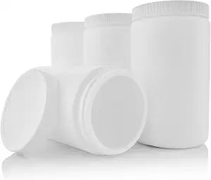 Pinnacle Mercantile Homemade Ice Cream Containers 32 Oz HDPE Set of 4, Reusable Ice Cream Containers for Homemade Ice Cream, Freezer Safe Ice Cream Container with Screw Lids, BPA Free White Jars