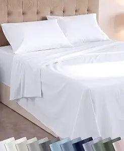 California Design Den Soft 100% Cotton Twin Size Sheets, 3 Pc Set, White