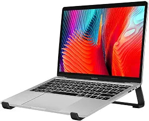 Thibault Aluminum Laptop Stand for Desk - Cooling Ergonomic Design - Fits MacBook Air Pro/DELL/HP/Lenovo/ThinkPad/Alienware - 13/14/15.6/16 -Easy Assembly- Ventilated Laptop Stand for Optimal Airflow