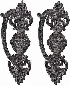 Sungmor Rustic Farmhouse Cast Iron Barn Door Handles - 2 Pack 8.7 inches