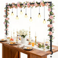 Over The Table Rod Stand with Clamps, Adjustable 32"-102'' Length 14"-56" Height Metal Black Table Arch Hanging for Wedding Birthday Party Halloween Christmas Anniversary