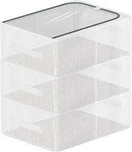 3 Pack Clear Shoe Closet Organizer for Boots Sneaker, 15.8" x 11.8" x 6"