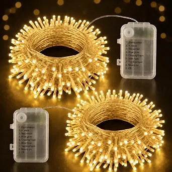 Fairy Lights Battery Operated 2Pack - Total 98FT 300LED String Lights