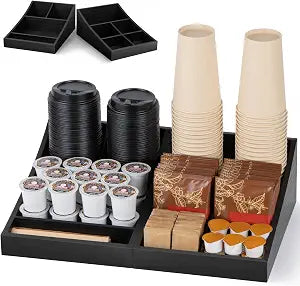 ANBOXIT Coffee Station Organizer for Countertop, Condiment Organizer