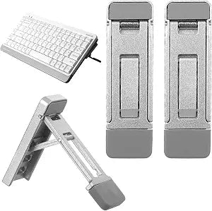 2 Pcs Keyboard Riser Tilt Stand Laptop Feet Riser Adhesive Keyboard Stands Portable Three Tilt Angle Adjustable, Foldable Laptop Risers with Anti-Slip Pads for More Keyboards Cellphone Laptops