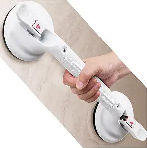 Grab Bars for Bathtubs and Showers, 18.5-inch Upgraded Safety Suction Grab Bars for Shower, Tools-Free Installation for Bathroom Wall, Shower Handles for Elderly with Enlarged Suction Cup - White