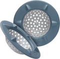 Clorox KeptCleanâ„¢ WaterGuard Sink Strainer - 2 Pack, Steel Blue - Elevated Drain Protector with Open-Flow Ribbed Design for Kitchen Sink Drainage & Food Debris Collection