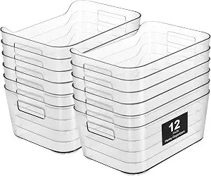 Heyuzb Pantry Organizers Storage, Clear Storage Organizer Bins 12 PACK