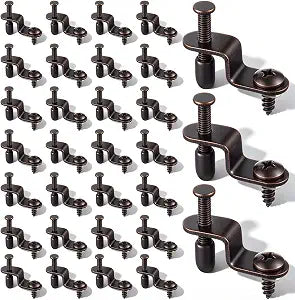 Hicarer 30 Pack Adjustable Glass Retainer Clips for Cabinet Doors,Bronze