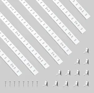 Adjustable Shelf Bracket 40 Inch 8 Pack Shelf White Pilaster Strips Shelf Rail Shelf Track Adjustable Wall Shelves Shelf Standards and Supports for Cabinet Closet Organization