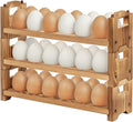 Egg Holder Countertop, 3-tire Solid Wooden Egg Holder, Stackable Egg Storage Easter Basket Holding Up to 36 Fresh Eggs, Chicken, Duck Eggs - Unfinished