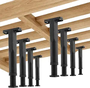 8 Pack Adjustable Height Bed Support Legs, 7.8 to 14.6 Inch Furniture Replacement Legs for Bed Frame Sofa Table Cabinet, Multi-Size Adjustable Center Support Reinforcement Parts