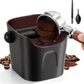 Li&Zhao Espresso Puck Knock Box - Plastic Coffee Grounds Bin with Suction Cup Base and Wide Mouth, Non-Slip Espresso Accessories, Coffee Bar Accessories for Home