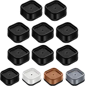 shouwuhho 8 Pack Furniture Risers Adjustable Bed Risers Heavy Duty Lifts Height 1", Square Stackable Bed Risers 1, 2 or 3 Inch for Desk Leg Table Couch Sofa Chair Bed Frame Legs Dorm, Black