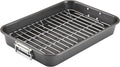 Farberware Bakeware Nonstick Roaster, Roasting Pan with Rack, Gray