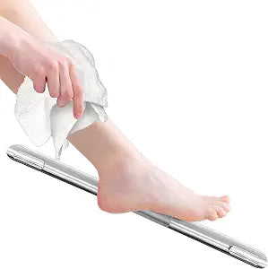 Shower Foot Rest, Corner Shower Bar for Shaving Legs, Wall Mounted Hotel Shower Foot Ledge, Brass Bar Bathroom Foot Step (Satin Nickel)