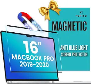 F FORITO Magnetic Anti Blue Light Screen Protector Compatible with MacBook Pro 16 inch (2019-2020, A2141), Bubble-Free Install, Removable & Reusable Anti Glare Matte Laptop Screen Shield