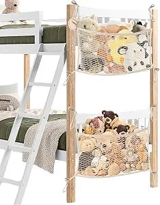 2 Pack Stuffed Animal Storage Net for Kids, Toy Organizer Net, Cotton