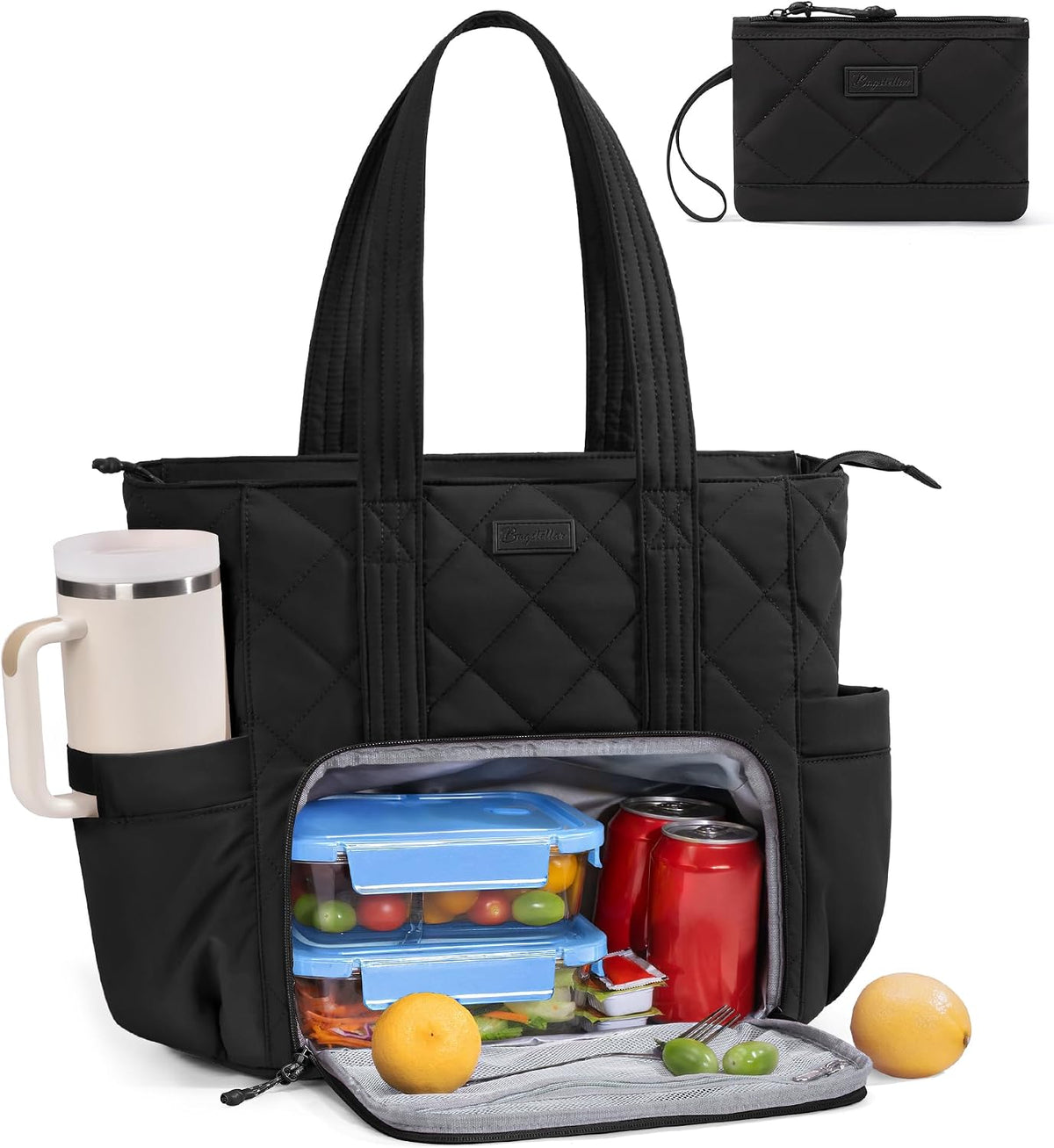 Bagstellar Lunch Tote Bag for Women, 3 in 1 Work Bag with Lunch Compartment