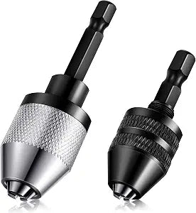 Honoson Drill Chuck Adapter Keyless 1/4 Inch Hex Shank Drill Chuck, 2 Pcs
