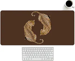 Cheetah Leopard Mouse Pad, Retro Brown Cheetah Print Desk Mat Pad Rectangle, Preppy Cute Cheetah Large Gaming Mats Office Decor Leopard Gifts for Women Girls 23.6x11.8