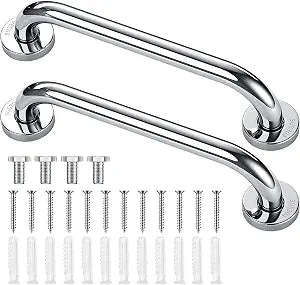 Blulu 2 Set Shower Grab Bar Stainless Steel Anti Slip Bathroom, 20 Inch