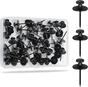 KURUI 60Pcs Metal Thumb Tacks for Wall, Heavy Duty Picture Hanging Nails