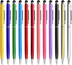 innhom 12 Pack Stylus Pens for Touch Screens Stylus Pen for ipad Compatible with iPad iPhone Tablets Samsung Kindle and Black Ink Ballpoint Pens-2 in 1 Stylists Pens