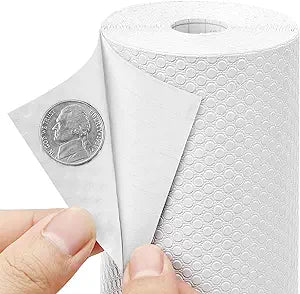 Cabinet Shelf Liner Peel and Stick: Self Adhesive Cabinets Paper - 15.7 in x 12 FT Non-Slip White Drawers Liners - Easy to Cut, Removable, PABUSIOR Cupboard Liner for Pantry Shelves, Countertops