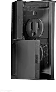 RV Designer S907 - Weatherproof Dual AC Outlet with Snap Cover Plate, Black