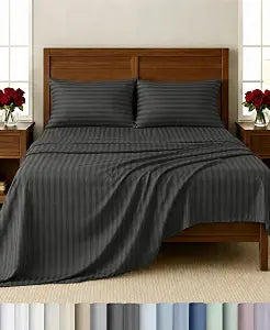 California Design Den 100% Cotton Sateen Twin Bed Sheet Set, 3 Pcs