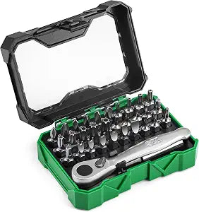 SK 1/4" Drive Mini Screwdriver Bit Set with 72-Tooth Reversible Ratchet