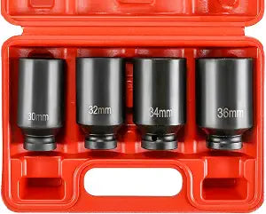 NYXOVA 1/2" Drive Deep Spindle Axle Nut Impact Socket Set