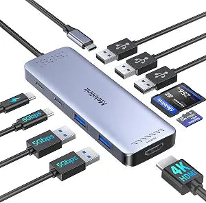 Melelink USB C Hub HDMI Adapter for MacBook, 10 in 1 USB C Dongle