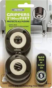 Slipstick CB505 Furniture Feet Floor Protectors with Non Slip Rubber Grip (Set of 4 Grippers) 2 Inch Round - Chocolate Brown